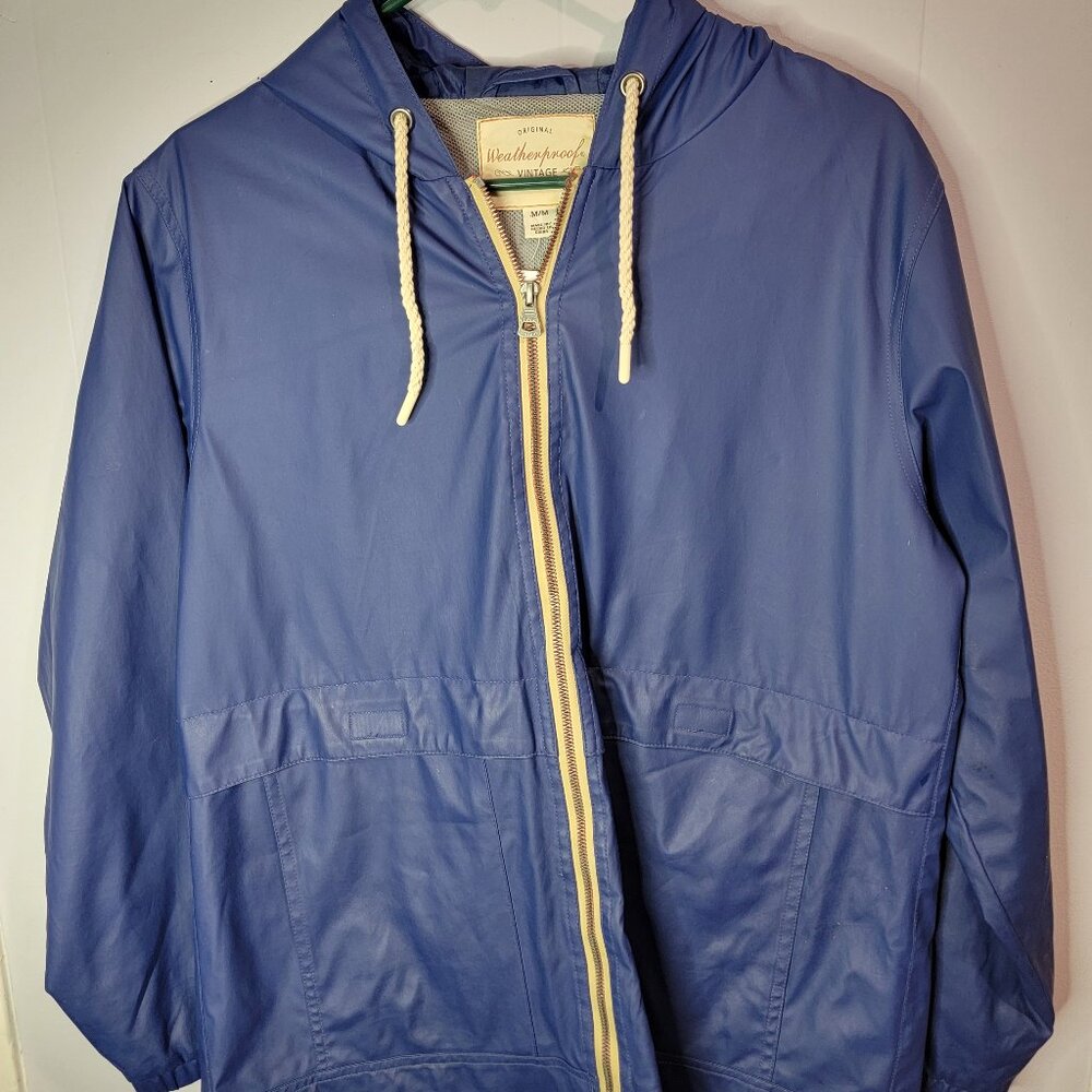 Blue Weatherproof Windbreaker Jacket with Hood